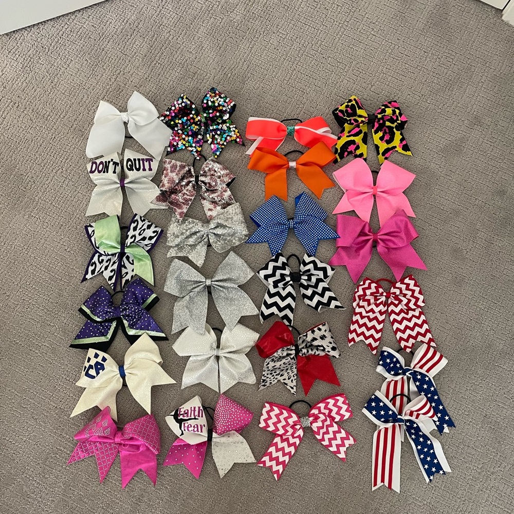 Cheer Hair Bow Collection 24 Pieces